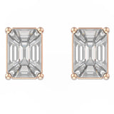 Emerald Cut Diamond Studs | Diamond Studs | Trinity Designer Jewel