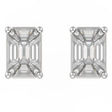 Emerald Cut Diamond Studs | Diamond Studs | Trinity Designer Jewel