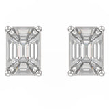Emerald Cut Diamond Studs | Diamond Studs | Trinity Designer Jewel