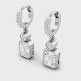 Bezel Diamond Drop Earrings | Bezel Earrings | Trinity Designer Jewel