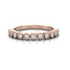 TR073 - Ring with 11 stone petite minimalist diamond beaded bar wedding band