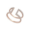 Minimalist Diamond Beaded Bar Wedding Band Ring