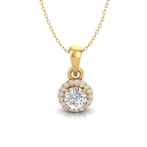 Halo Diamond Necklace | Solitaire Necklace | Trinity Designer Jewel