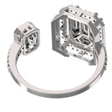 You and Me Diamond Ring | Emerald Cut Ring | Trinity Designer Jewel