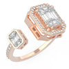 You and Me Diamond Ring | Emerald Cut Ring | Trinity Designer Jewel