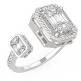 You and Me Diamond Ring | Emerald Cut Ring | Trinity Designer Jewel