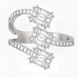 TR027-Mirage diamond Ring- 1.50 ct face up each.