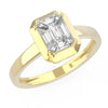 TR037-  Diamond ring  / 18k Emerald Cut Illusion Setting Diamond / Step cut mosaic Pie cut diamond