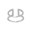 Delicate Ring with Petite Minimalist Diamond Beaded Bar for Wedding
