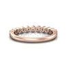 TR073 - Ring with 11 stone petite minimalist diamond beaded bar wedding band