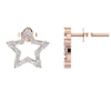 TE054 - Gold Cute Stud Earrings with Diamond Peace Studs, Ideal Jewelry for Women & Girls