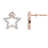 TE054 - Gold Cute Stud Earrings with Diamond Peace Studs, Ideal Jewelry for Women & Girls