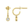 Gold Peace Stud Earrings with Diamonds