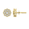 Chic Gold Peace Studs with Brilliant Diamonds for Women and Girls