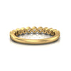 TR073 - Ring with 11 stone petite minimalist diamond beaded bar wedding band