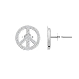 Peace Sign Stud Earrings | Peace Sign Earrings | Trinity Designer Jewel
