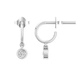 Gold Earrings with Diamond Peace Design