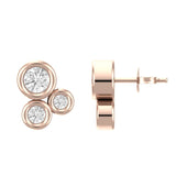 TE062 - Fancy Unique Design Gold with Diamond Earrings For Girls
