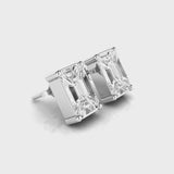 Emerald Cut Diamond Studs | Diamond Studs | Trinity Designer Jewel