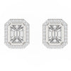 TE014 - 18k Gold Diamond Earrings with Emerald Cut Illusion Setting for Women
