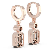 Bezel Diamond Drop Earrings | Bezel Earrings | Trinity Designer Jewel