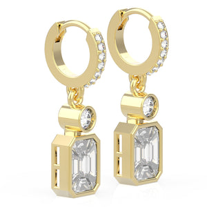 Bezel Diamond Drop Earrings | Bezel Earrings | Trinity Designer Jewel