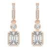 Bezel Diamond Drop Earrings | Bezel Earrings | Trinity Designer Jewel