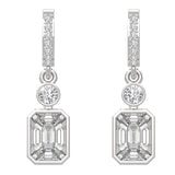 Bezel Diamond Drop Earrings | Bezel Earrings | Trinity Designer Jewel