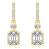 Bezel Diamond Drop Earrings | Bezel Earrings | Trinity Designer Jewel