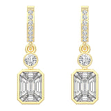 Bezel Diamond Drop Earrings | Bezel Earrings | Trinity Designer Jewel