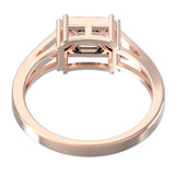 TR055-Diamond Ring  / 18k Emerald Cut Illusion Setting Diamond / Step cut mosaic Pie cut diamond