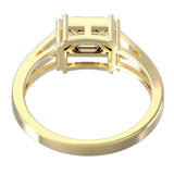 TR055-Diamond Ring  / 18k Emerald Cut Illusion Setting Diamond / Step cut mosaic Pie cut diamond