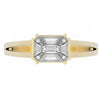 TR055-Diamond Ring  / 18k Emerald Cut Illusion Setting Diamond / Step cut mosaic Pie cut diamond