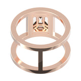 TR058-Mirage diamond ring Rail band- 4 ct face up