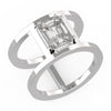 TR058-Mirage diamond ring Rail band- 4 ct face up