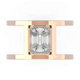 TR058-Mirage diamond ring Rail band- 4 ct face up