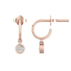 Gold with Diamond Peace Stud Earrings
