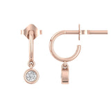 Gold with Diamond Peace Stud Earrings