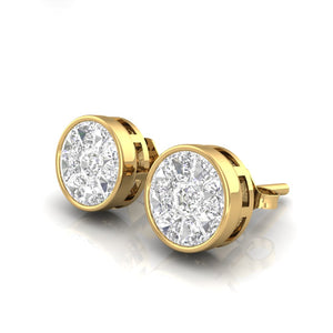 Round Diamond Earrings Studs | Round Earrings | Trinity Designer Jewel