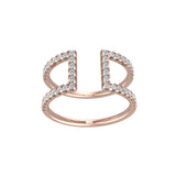 Delicate Ring with Petite Minimalist Diamond Beaded Bar for Wedding
