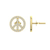 Peace Sign Stud Earrings | Peace Sign Earrings | Trinity Designer Jewel