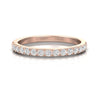 TR070 - half eternity stackable diamond wedding band/ Minimalist dainty ring