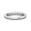 TR073 - Ring with 11 stone petite minimalist diamond beaded bar wedding band