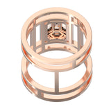 TR059-Mirage diamond ring Rail band- 4 ct face up