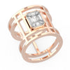 TR059-Mirage diamond ring Rail band- 4 ct face up