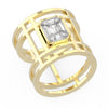 TR059-Mirage diamond ring Rail band- 4 ct face up