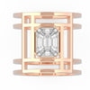 TR059-Mirage diamond ring Rail band- 4 ct face up