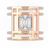 TR059-Mirage diamond ring Rail band- 4 ct face up