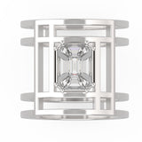 TR059-Mirage diamond ring Rail band- 4 ct face up