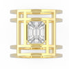 TR059-Mirage diamond ring Rail band- 4 ct face up
